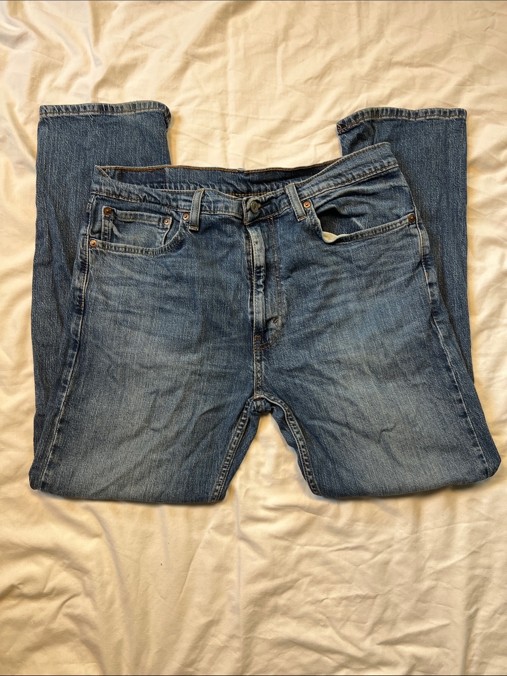 Levi's Men's Light Blue Straight-Leg Jeans Size 35/30